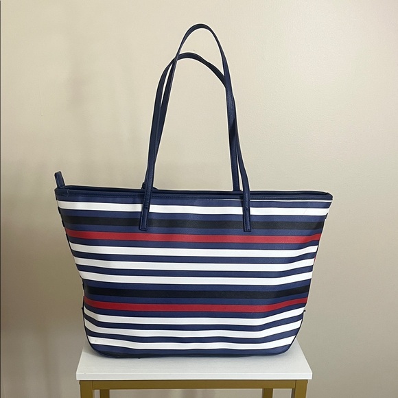 Nine West Women’s Navy and Red Striped Tote - Picture 5 of 8